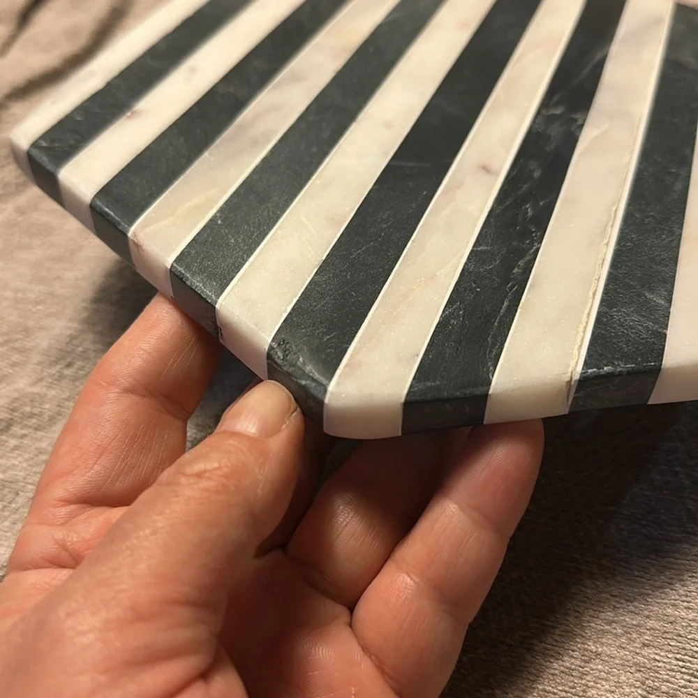 Striped Hexagonal Marble Coaster